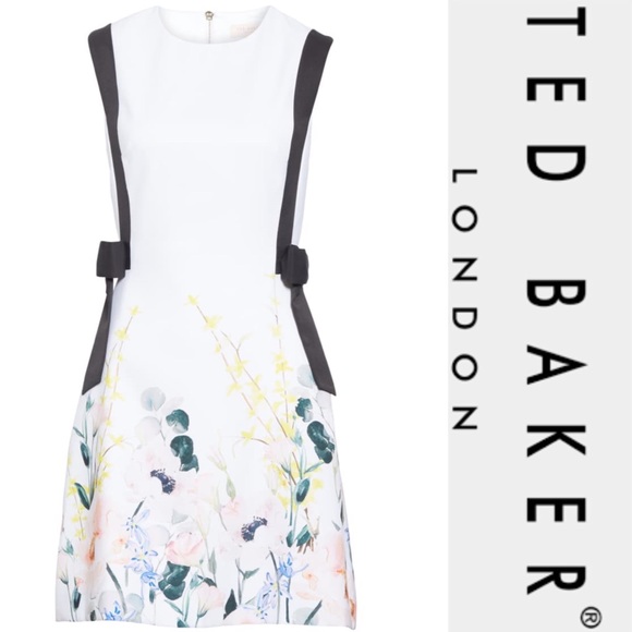 Ted Baker Floral Print Bow A-Line Dress*NWT - Picture 5 of 8